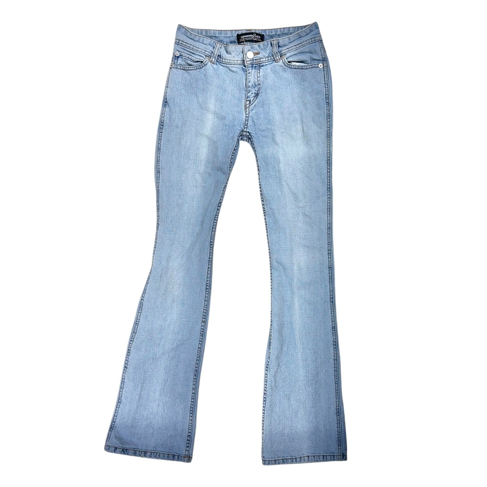 Y2K London Jean‎ Low Rise Jeans Bootcut Embroidered Pockets Light Wash Sz 0